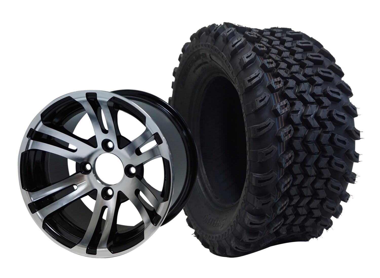12” BULLDOG - Machined Black
Offset (-15mm) with All Terrain Tires 23&quot;x10.5-12