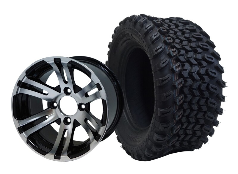 12” BULLDOG - Machined Black
Offset (-15mm) with All Terrain Tires 23&quot;x10.5-12