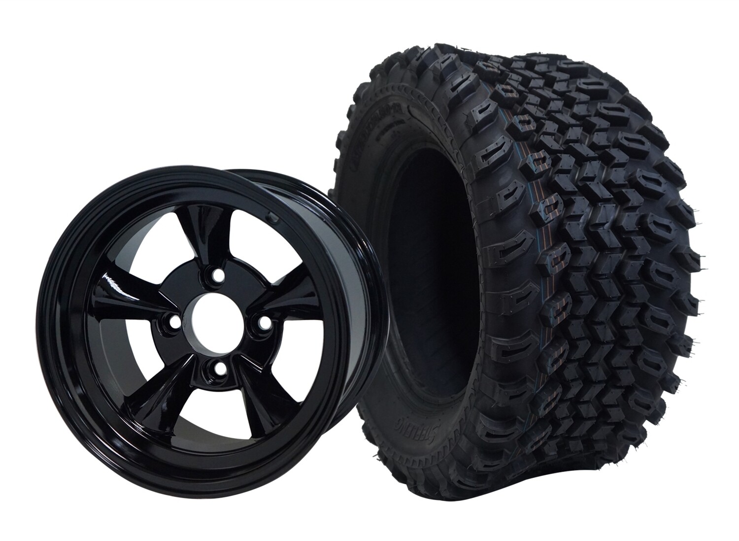 12” GOD FATHER - Glossy Black
Offset (-15mm) with All Terrain Tires 23&quot;x10.5-12