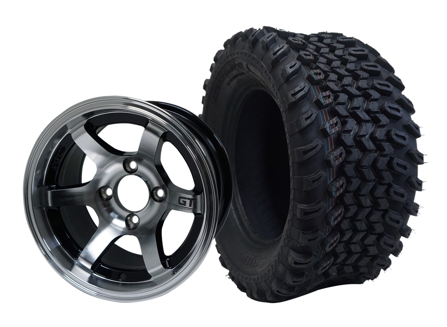 12” GT - Machined Black
Offset (-15mm) with All Terrain Tires 23&quot;x10.5-12