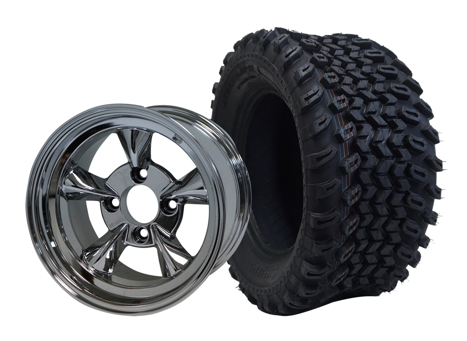 12” GOD FATHER - Chrome
Offset (-15mm) with All Terrain Tires 23&quot;x10.5-12