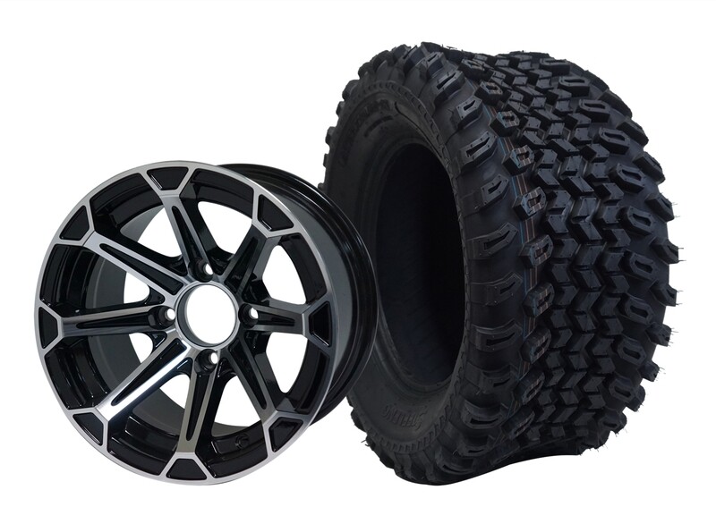 12” Fang - Machined Black
Offset (-12mm) with All Terrain Tires 23&quot;x10.5-12