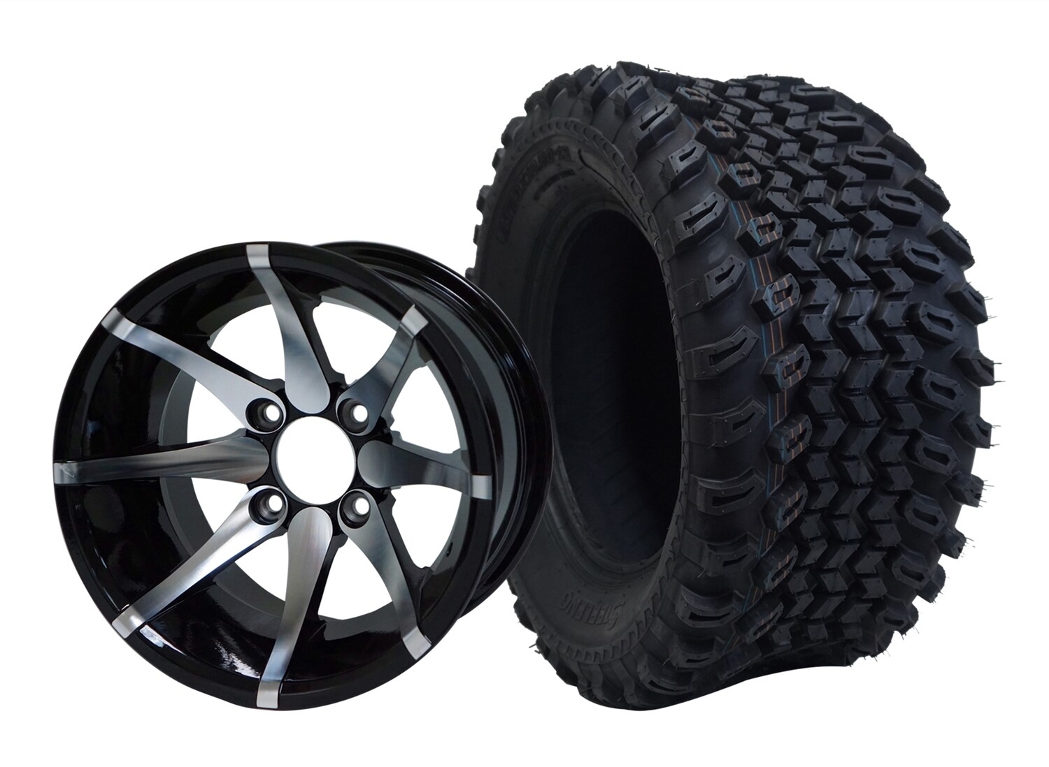 12” Kraken - Machined Black
Offset (-15mm) with All Terrain Tires 23&quot;x10.5-12