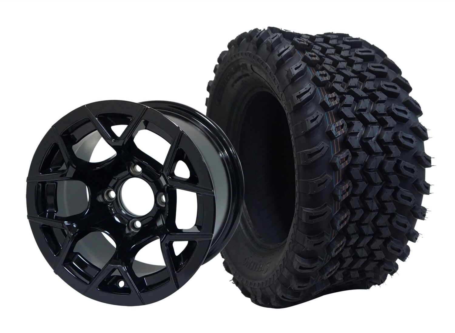 12” RALLY - Glossy Black
Offset (-20mm) with All Terrain Tires 23&quot;x10.5-12