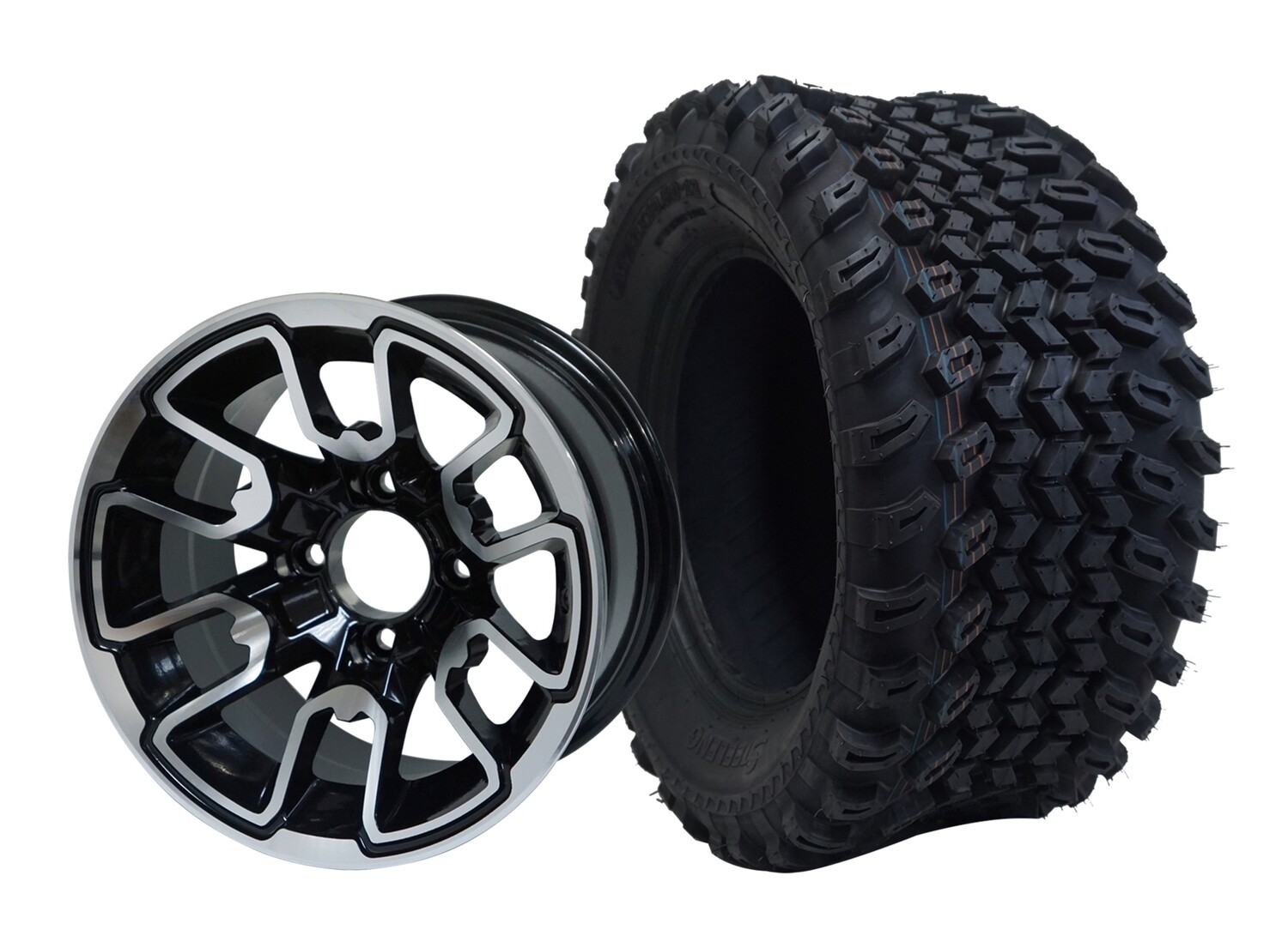12” LIZARD - Machined Black
Offset (-20mm) with All Terrain Tires 23&quot;x10.5-12