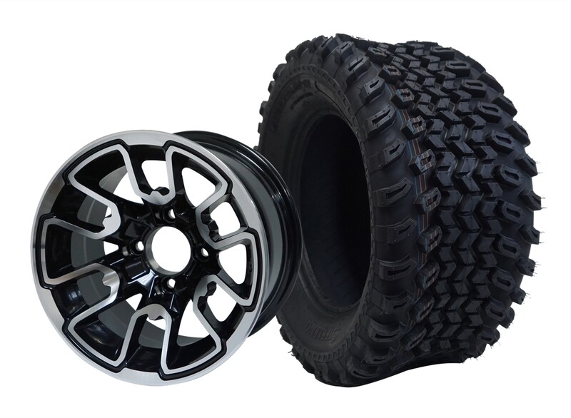 12” LIZARD - Machined Black
Offset (-20mm) with All Terrain Tires 23&quot;x10.5-12