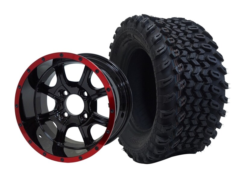 12” NIGHT STALKER - Red-Black
Offset (-15mm) with All Terrain Tires 23&quot;x10.5-12