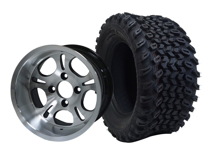 12” LIGHT SIDE - Machined Black
Offset (-38mm) with All Terrain Tires 23&quot;x10.5-12