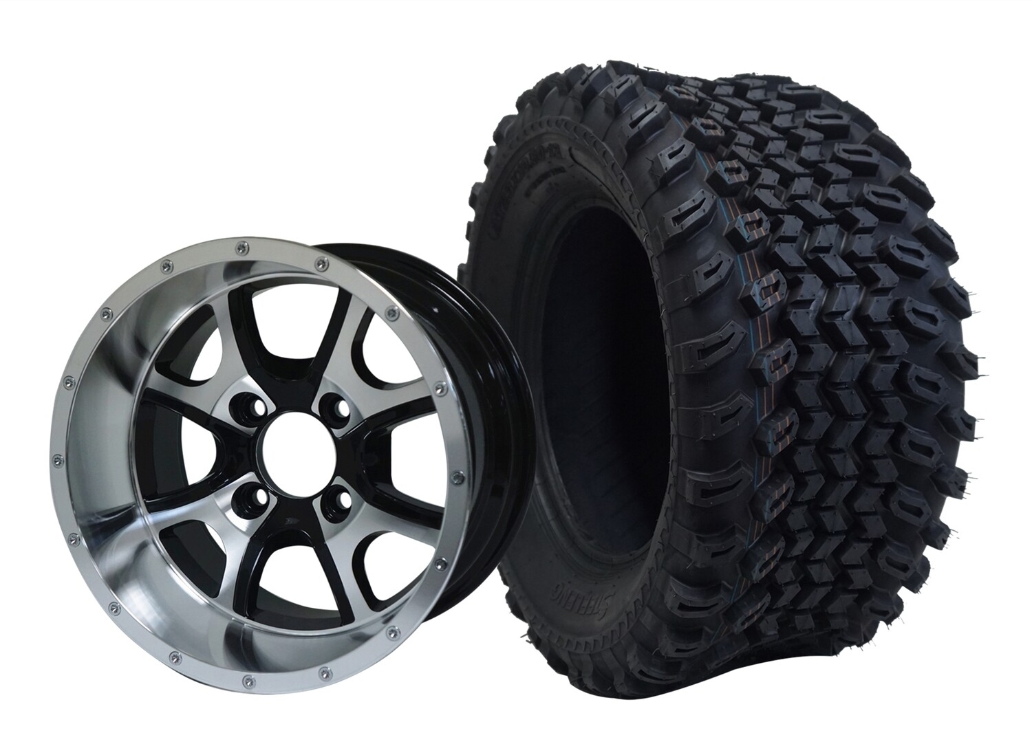 12” PREDATOR - Machined Black
Offset (-13mm) with All Terrain Tires 23&quot;x10.5-12