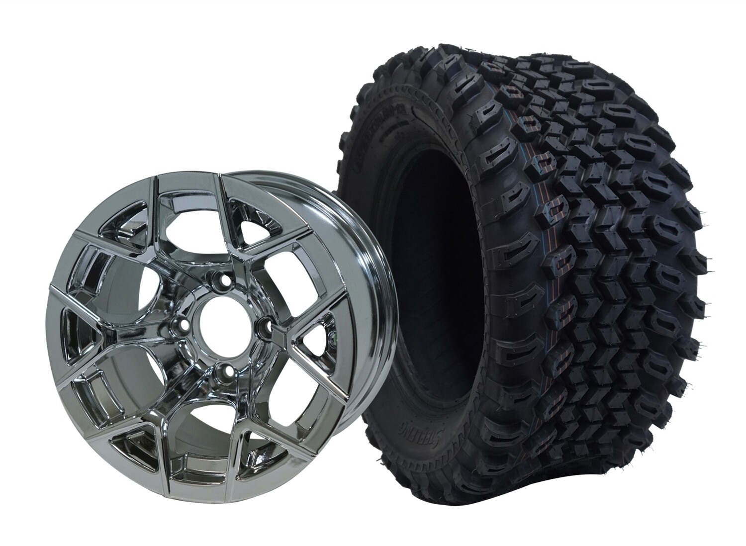 12” RALLY - Chrome
Offset (-20mm) with All Terrain Tires 23&quot;x10.5-12