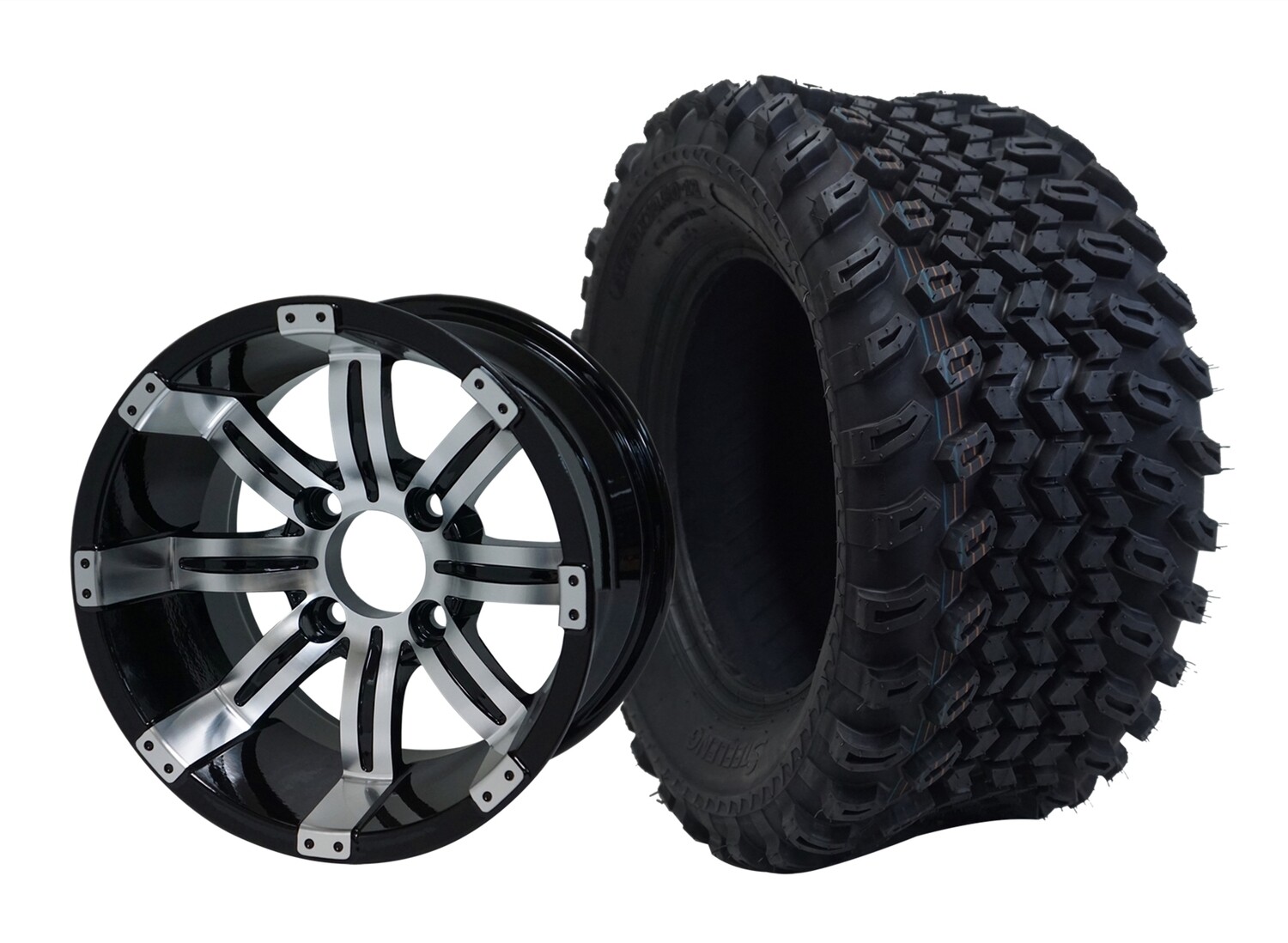 12” TEMPEST - Machined Black
Offset (-20mm) with All Terrain Tires 23&quot;x10.5-12
