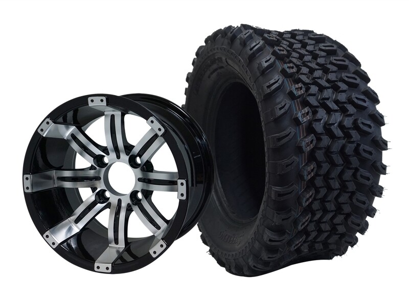 12” TEMPEST - Machined Black
Offset (-20mm) with All Terrain Tires 23&quot;x10.5-12