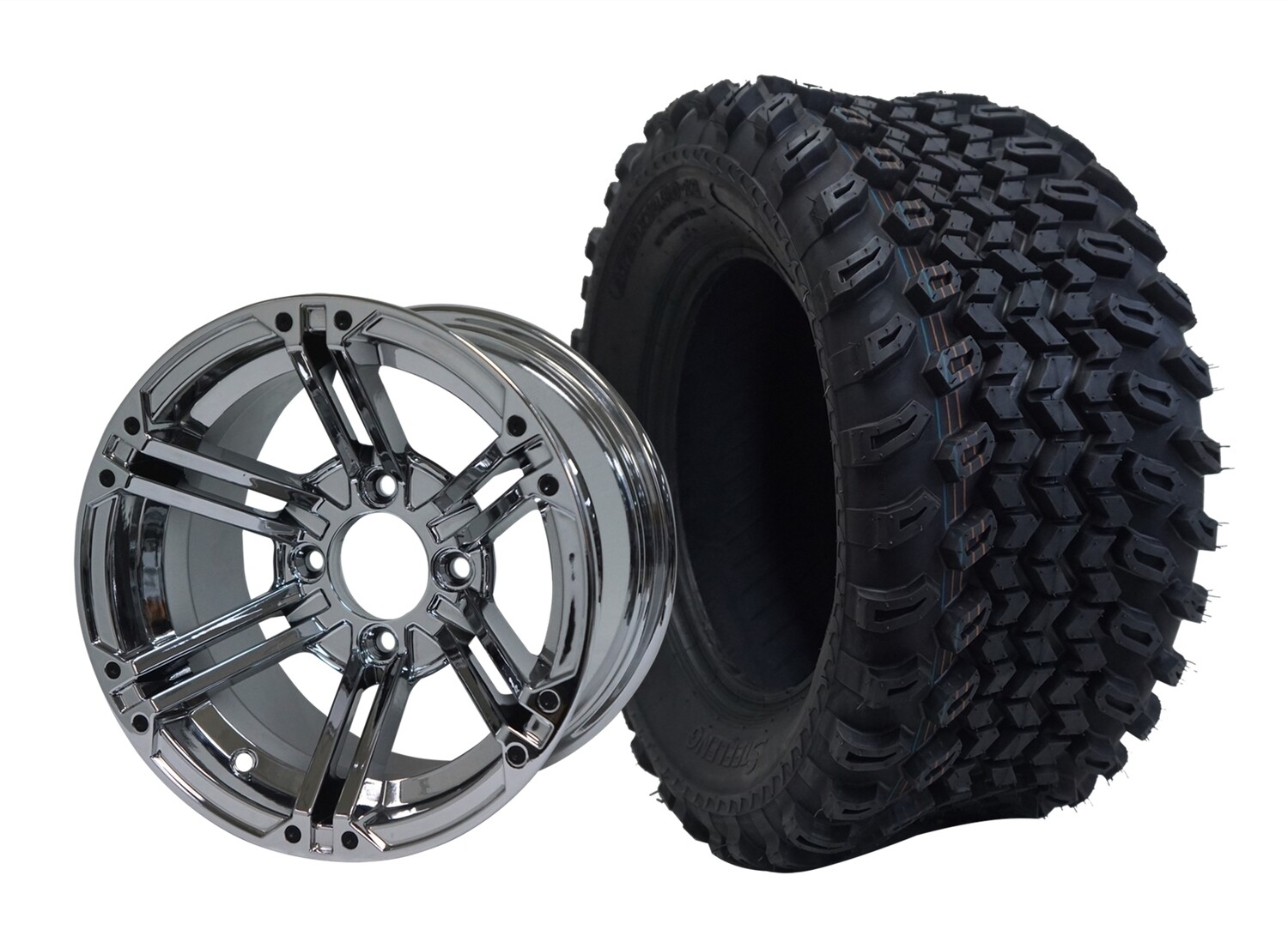 12” TERMINATOR - Chrome
Offset (-15mm) with All Terrain Tires 23&quot;x10.5-12
