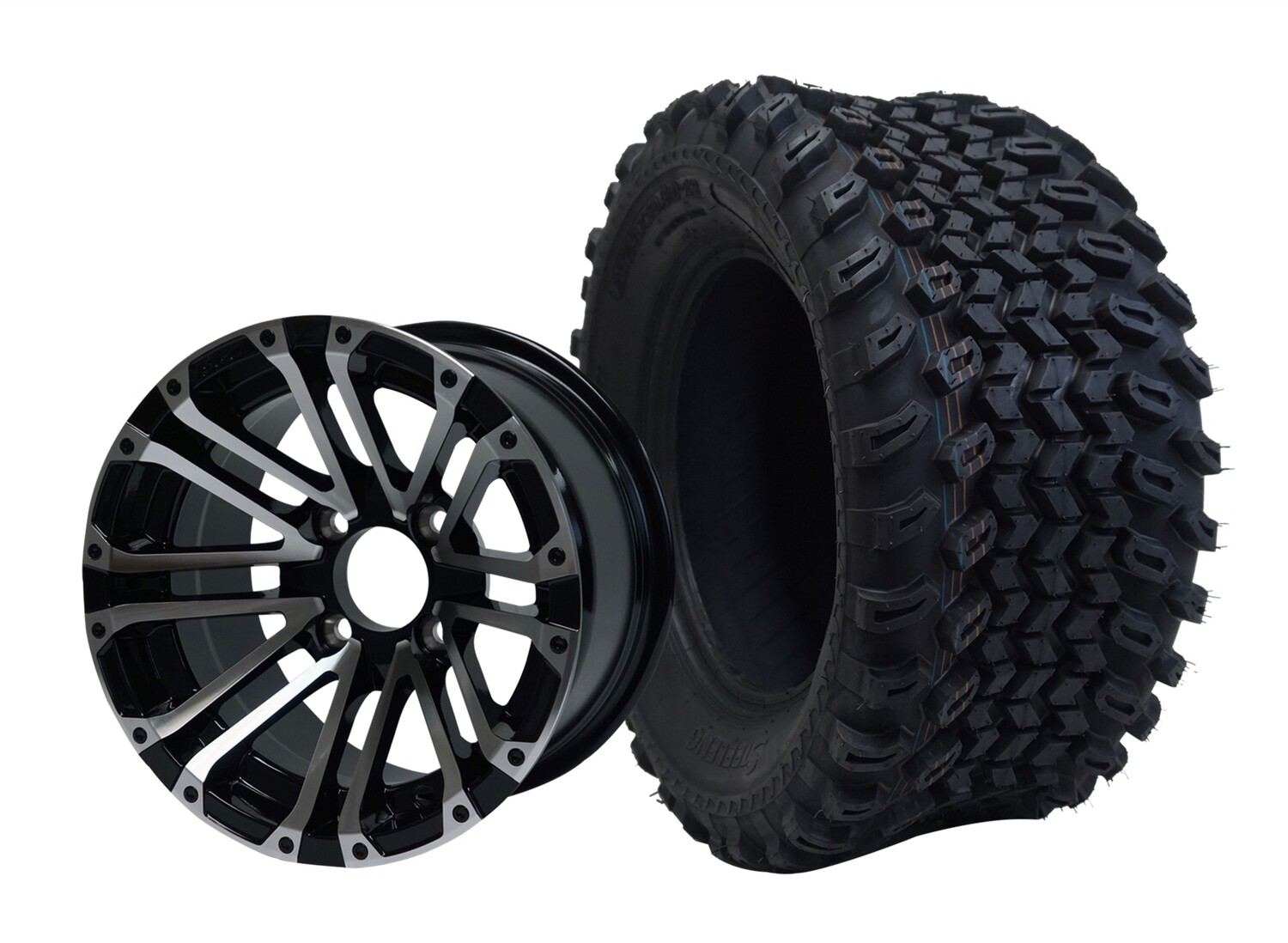 12” LANCER - Glossy Black
Offset (-20mm) with All Terrain Tires 23&quot;x10.5-12