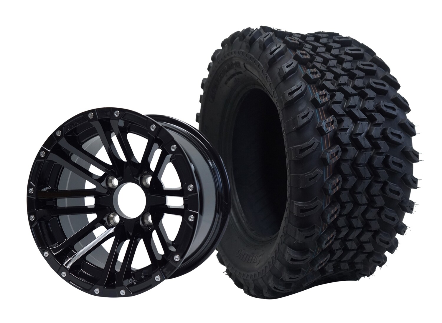 12” LANCER - Machined Black
Offset (-20mm) with All Terrain Tires 23&quot;x10.5-12