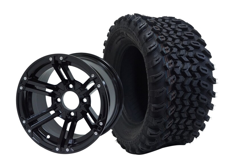 12” TERMINATOR - Glossy Black
Offset (-15mm) with All Terrain Tires 23&quot;x10.5-12