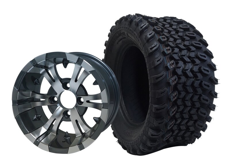 12” Vampire - Machined
Gunmetal Offset (-20mm) with All Terrain Tires 23&quot;x10.5-12