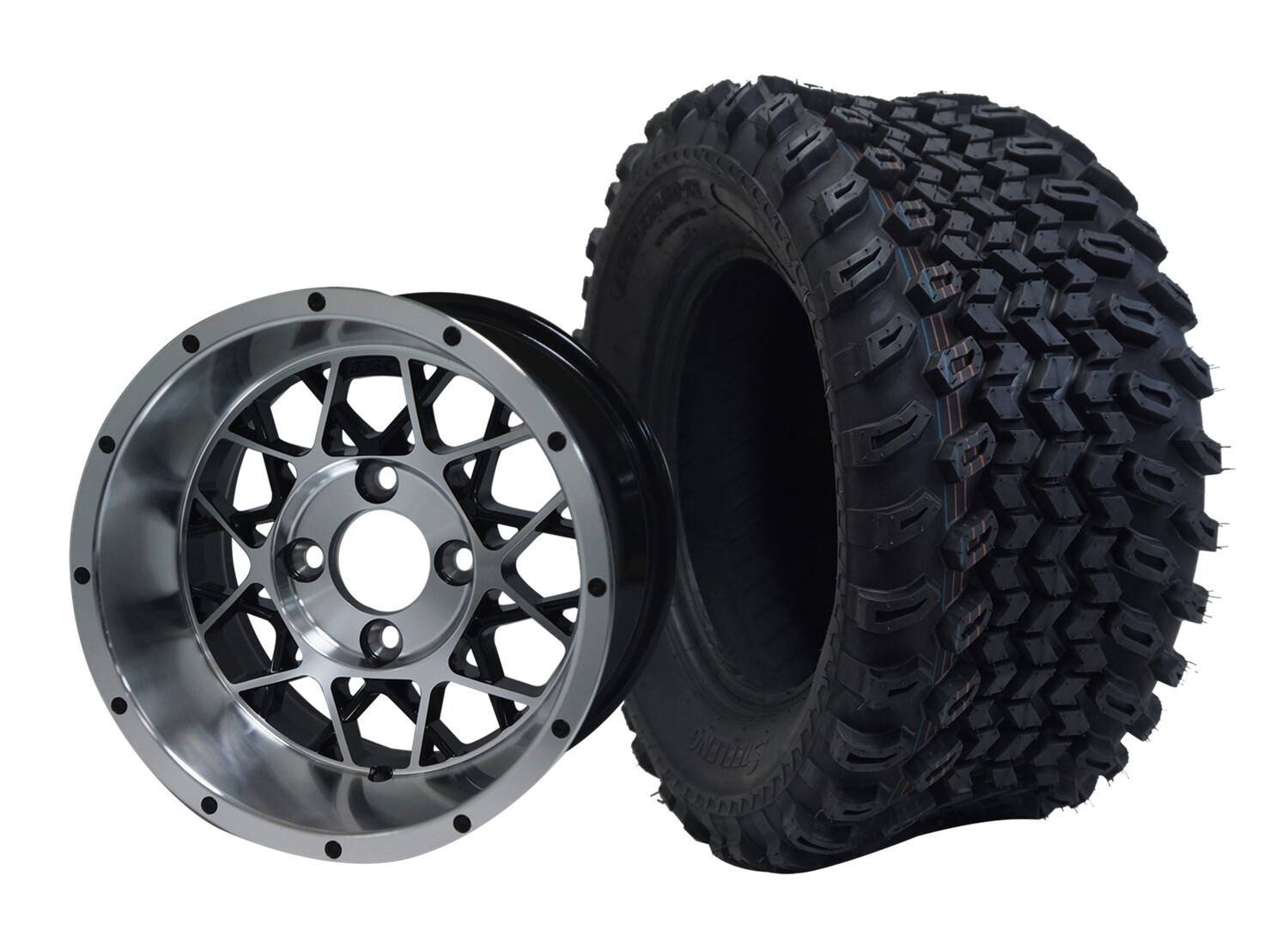 12” VENOM - Machined Black
Offset (-15mm) with All Terrain Tires 23&quot;x10.5-12