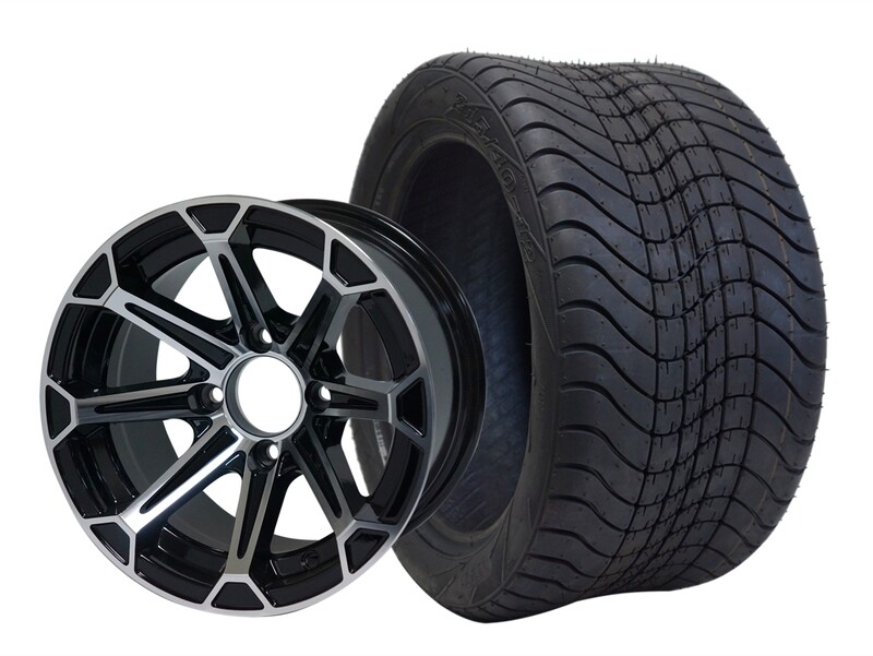 12&quot; FANG WHEELS and 215/35-12 DOT LOW PROFILE TIRES (SET OF 4)