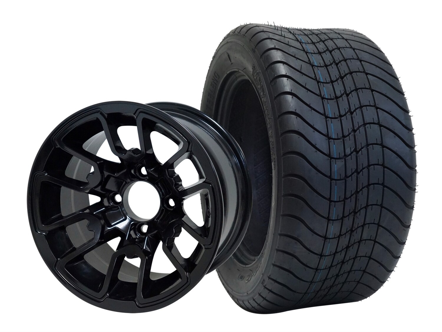 12&quot; Black &#39;LIZARD&#39; WHEELS and 215/50-12 COMFORT RIDE DOT TIRES(4)