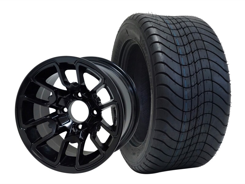 12&quot; Black &#39;LIZARD&#39; WHEELS and 215/50-12 COMFORT RIDE DOT TIRES(4)