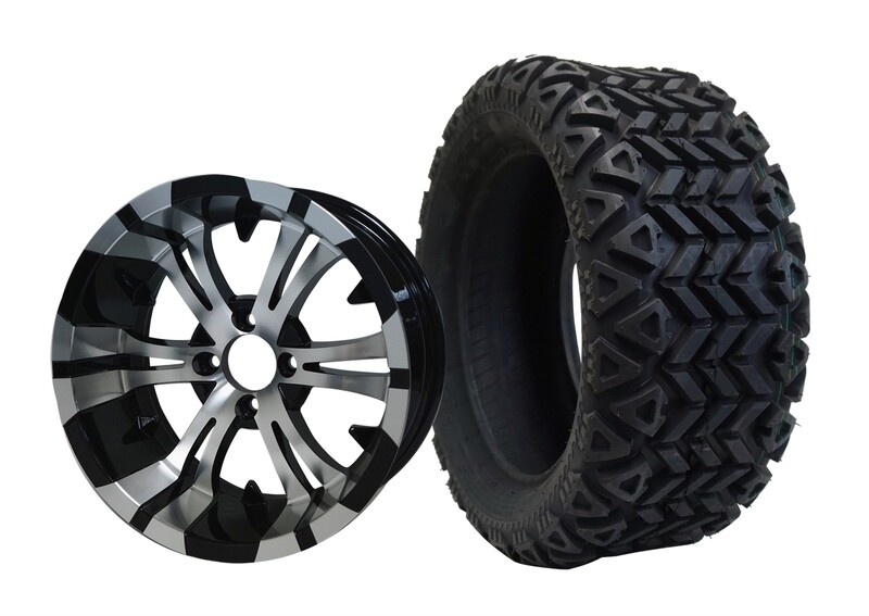 14&quot;x7&quot; VAMPIRE WHEELS (Machine Black) and 23&quot;x10&quot;-14&quot; ALL TERRAIN TIRES (SET OF 4)