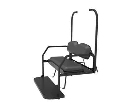Club Car DS Old Black Rear Seat with roof supports - 1982-2000.5 model years