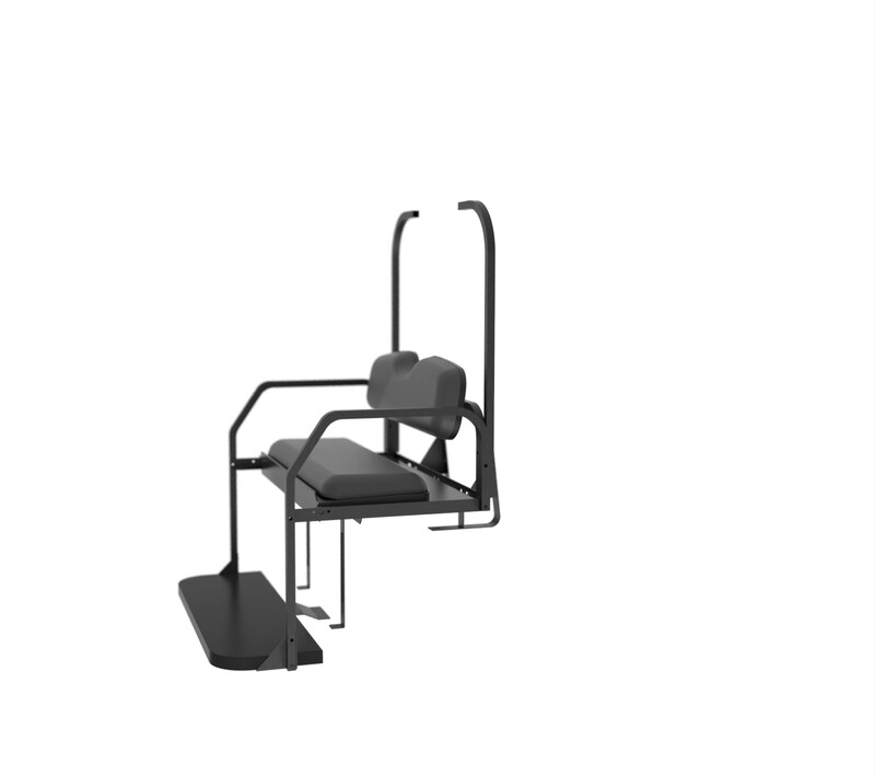 EZGO TXT Black Rear Flip Seat with Roof Supports - Model Years pre 2013 and 2014+