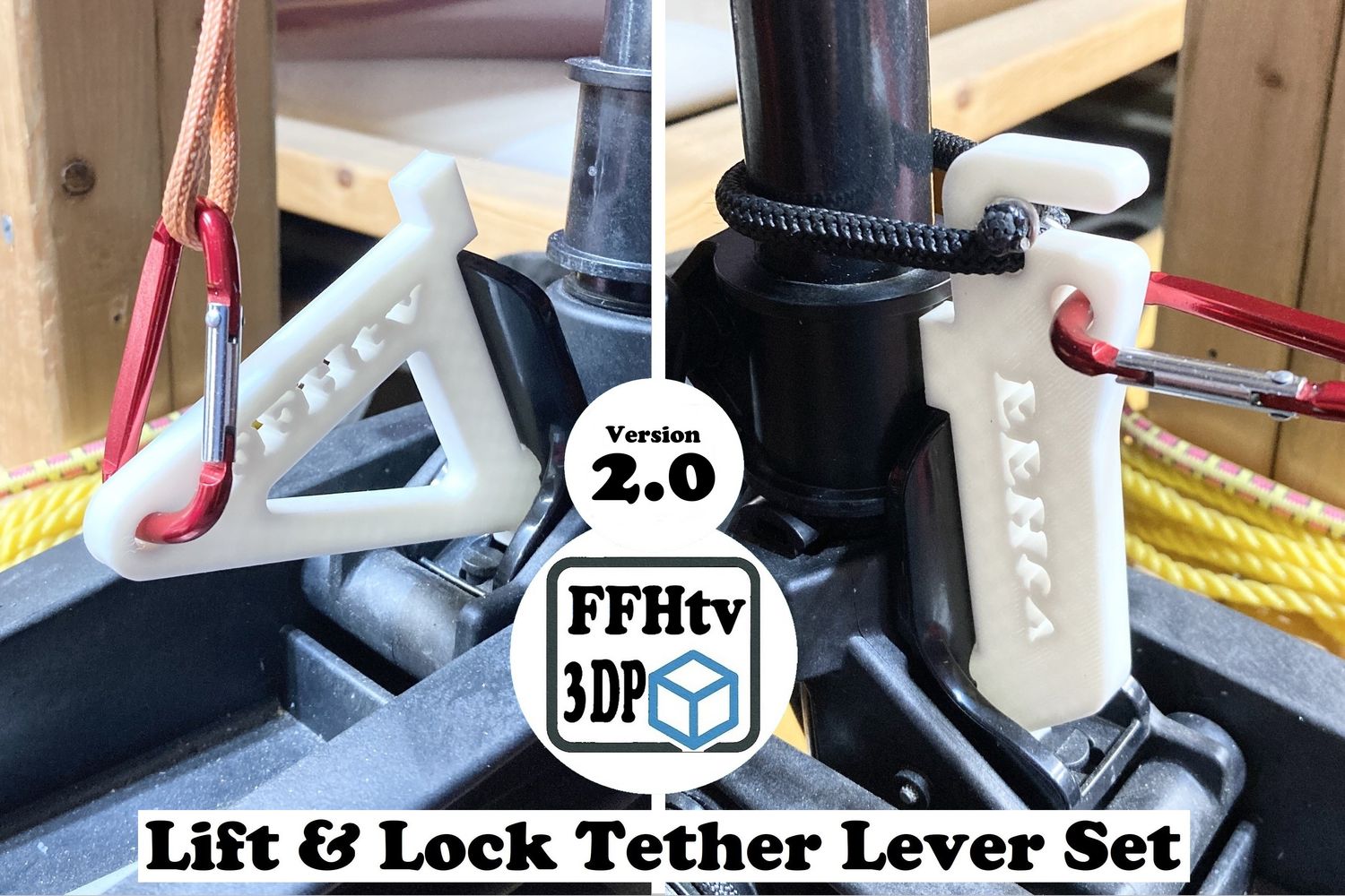 Tilt / Lock v2.0 Tether Lever Set for Kayak Trolling Motors