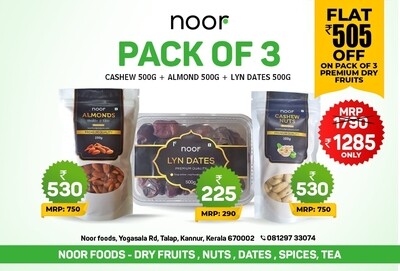 Dry Fruit Combo Pack Of 3 ( Flat ₹ 505/- off )