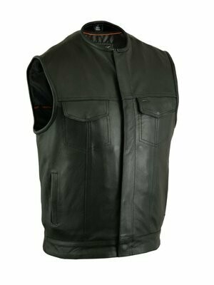 DS181A CONCEALED SNAP CLOSURE, MILLED COWHIDE, WITHOUT COLLAR & HIDDEN ZIPPER