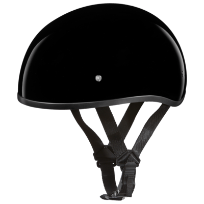 D1-ANS D.O.T. DAYTONA SKULL CAP W/O VISOR - HI-GLOSS BLACK