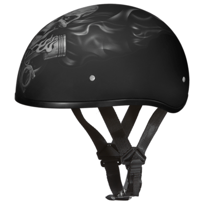 D6-PS D.O.T. DAYTONA SKULL CAP - W/ PISTONS SKULL