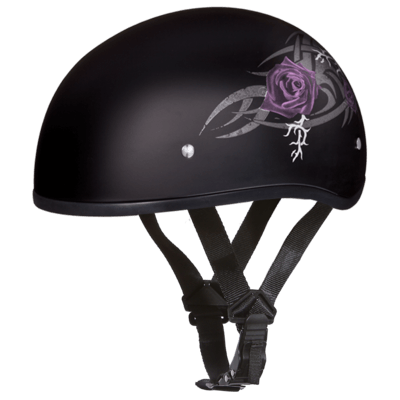 D6-PR D.O.T. DAYTONA SKULL CAP - W/ PURPLE ROSE