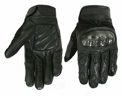DS55BK LEATHER/ TEXTILE SPORTY GLOVE