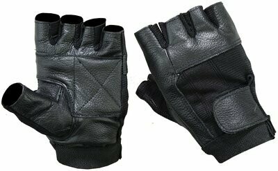 DS12 LEATHER / MESH FINGERLESS GLOVE