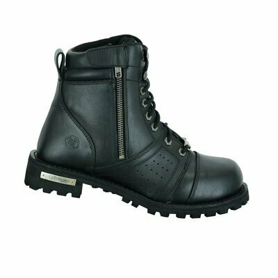 DS9731 MEN’S 6’’ SIDE ZIPPER PLAIN TOE BOOT W/PERFORATION