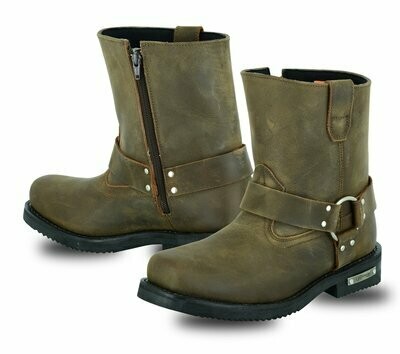 DS9742 MEN’S SIDE ZIPPER WATERPROOF BOOTS– BROWN