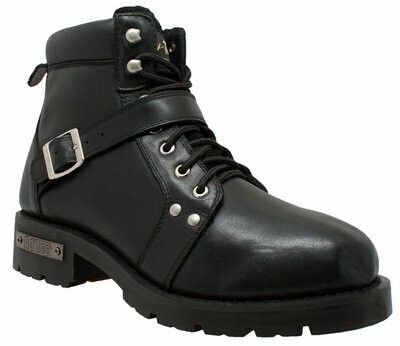 9143 MEN'S YKK ZIPPER BIKER BOOT-BLACK
