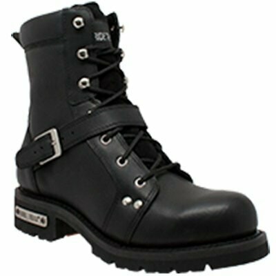 9146M MEN'S 6" YKK ZIPPER BLACK BIKER BOOT