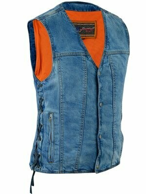 DM905BU MEN'S SINGLE BACK PANEL CONCEALED CARRY DENIM VEST