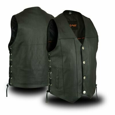 DS142 MEN'S SINGLE BACK PANEL CONCEALED CARRY VEST (BUFFALO NICKEL HEAD SNAPS)