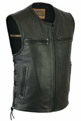 DS146 MEN'S ZIPPER FRONT SINGLE BACK PANEL CONCEALED CARRY VEST