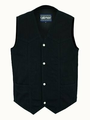 DM910 MEN'S TRADITIONAL DENIM VEST WITH PLAIN SIDES