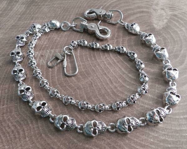 SKULL DOUBLE WALLET CHAIN