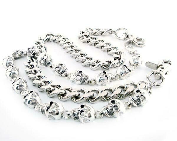 MONSTER SKULL & MONSTER LEASH DOUBLE WALLET CHAIN