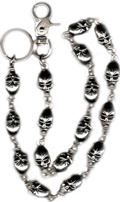 WC7016 31" WALLET CHAIN LARGE SKULLS