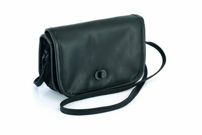 DS8500 WOMEN'S BLACK CONSTRUCTION LEATHER PURSE/SHOULDER BAG