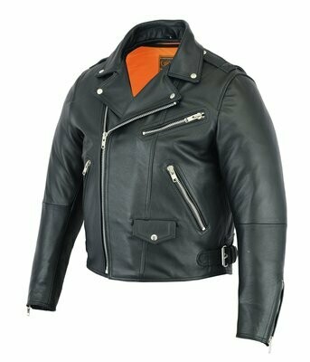 DS737 MEN'S MODERN FULL CUT BELTLESS BIKER JACKET
