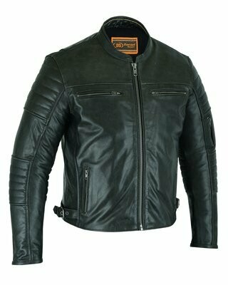 DS754 MEN’S MODERN CROSSOVER SCOOTER JACKET - GUN METAL BROWN